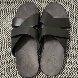 Chaco Women’s Wayfarer Slide Sandal Black Leather Sz-6